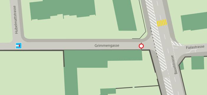Einmündung Grimmengasse in Baselstrasse wird dauerhaft gesperrt